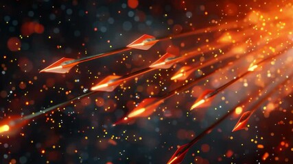 Wall Mural - abstract video with bright orange lines and glowing elements. ideal for use in sci-fi projects, tech