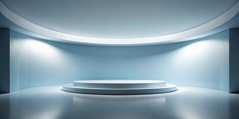 Leinwandbilder - Serene Minimalist Stage Setting with Two-Tiered Circular Platform