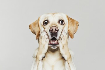 Wall Mural - A photo of a dog looking surprised