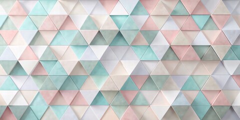 Poster - Pastel Triangle Pattern Wall Texture A Seamless Repeating Design of Soft Hues