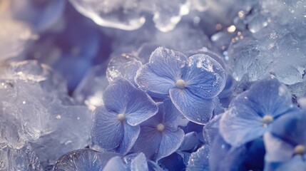 Canvas Print - A close-up shot of a bunch of blue flowers