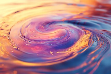 Fototapete - A swirling pattern of vibrant colors in liquid form, creating a mesmerizing vortex effect that captures the essence of movement and creativity in abstract art.