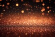 © ChaoticMind - A stunning abstract art piece showcasing orange glitter particles as bokeh against a dark, blurred background, creating a dynamic and festive visual appeal.