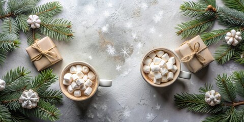 Poster - Warm Winter Beverages with Festive Treats and Gifts