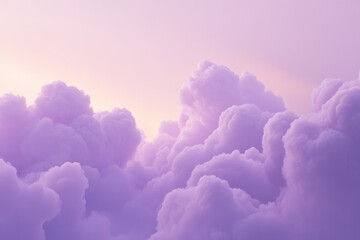 Wall Mural - A plane flies through a thick layer of clouds with a deep purple hue