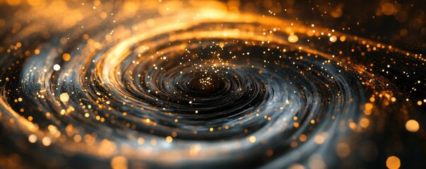 Wall Mural - a dynamic spiral of glittering stars pulling into a black hole, cosmic and intense, 4k photo.