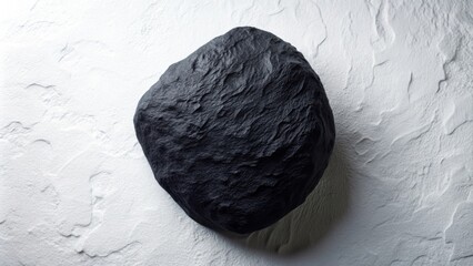 Wall Mural - Dark Stone on Light Textured Surface A Study in Contrast and Form