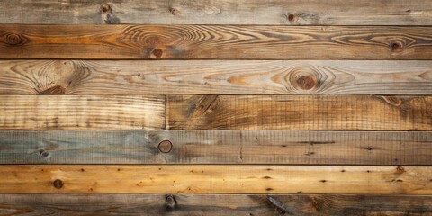 Aufkleber - Rustic Reclaimed Wood Planks A Collection of Weathered and Distressed Brown, Tan, and Gray Wooden Boards for Design Applications