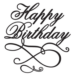Wall Mural - happy birthday vector swirl sign design