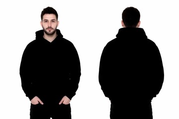 silhouette of a person with hoddie