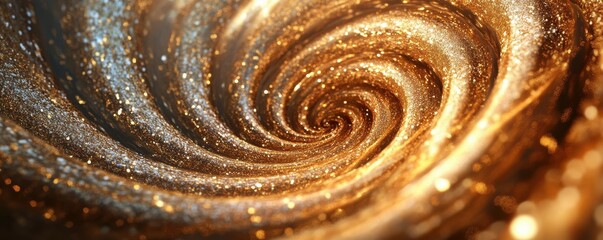 Wall Mural - abstract shimmering gold particles forming a dynamic vortex, luxurious and captivating, 4k photo.