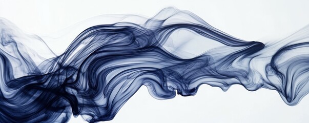 Wall Mural - abstract smoky gradient, navy blue blending into black, grain overlay