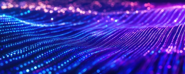 Wall Mural - abstract technology background, glowing lights in a network of colorful dots and lines, depicting co