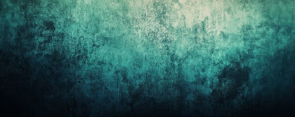 Wall Mural - a gradient background blending teal, blue, green, and black with a grainy texture, creating a dark, 