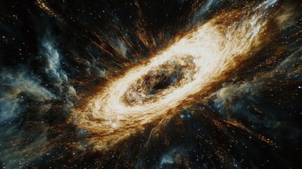 Wall Mural - Stunning Cosmic Explosion with Bright Galaxy and Starry Background