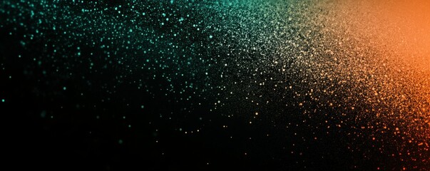 Wall Mural - a grainy abstract gradient background in shades of green and orange, set against a black background,