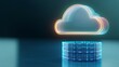 © Tackey - Digital cloud storage symbol with glowing data circle representing modern technology and online data management