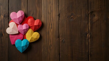 Wall Mural - heart on wooden background