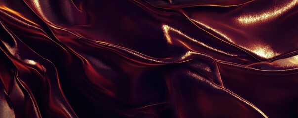 Wall Mural - a luxurious abstract of rippling velvet textures in rich burgundy and gold, 4k photo.