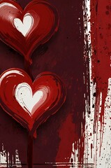 Wall Mural - grunge valentine background with heart