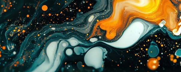Wall Mural - a marble-inspired pattern with veins of gold and white on a dark background, 4k photo.
