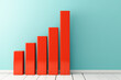 © enterdigital - Colorful bar graph representing growth and progress in a modern office setting.