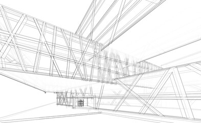 Wall Mural - abstract architecture background 3d illustration