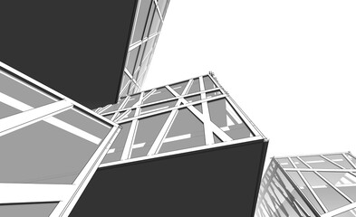Wall Mural - abstract architecture background 3d illustration