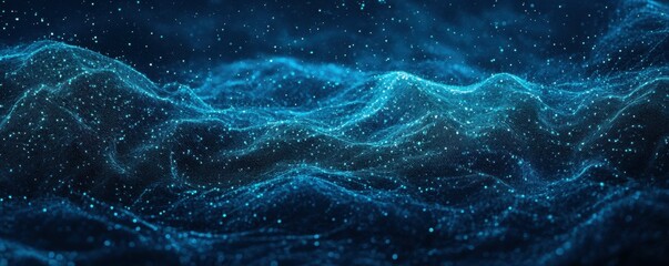 Wall Mural - blue grainy background, dark abstract noise texture poster, banner header cover backdrop design\