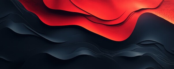 Wall Mural - bold red and black gradient background, dramatic with textured grain