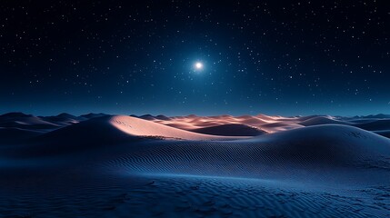 a serene scene of a moonlit desert landscape, animated sand dunes shifting gently in the breeze, ben
