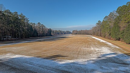 Sticker - Open field, grass with snow.