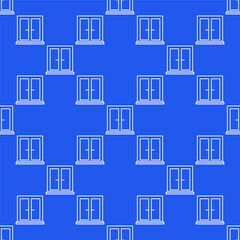 Wall Mural - Vector Closed Window minimal linear seamless pattern