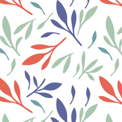 Wall Mural - seamless pattern with autumn leaves. vector illustration botanical design.perfect for wallpaper, pos