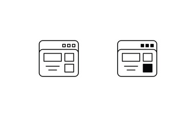 web design icon set line and glyph vector illustration