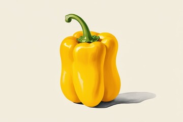 Sticker - there is a yellow pepper with a green stem on a white background