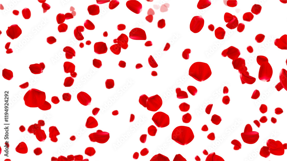 realistic red rose petals falling on transparent background,png ...