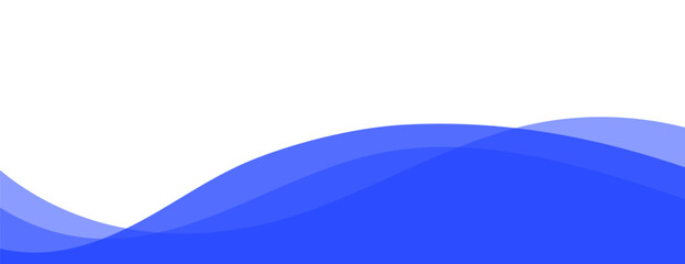 Wall Mural - Blue sea waves footer separator, modern divider shape vector illustration