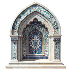 Wall Mural - ornate architectural niche with floral pattern isolated on transparent background