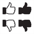 © Design Zone - Thumb Up and Thumb Down icon. Like and dislike icons set isolated on white background. Flat design Vector illustration.