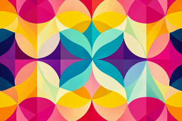 Wall Mural - abstract geometric pattern with vibrant kaleidoscope of colors generative ai