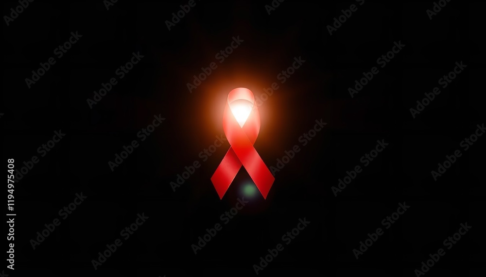 Glowing Red Ribbon Symbol of Hope, Support, and Awareness for a Cause ...