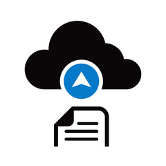 Sticker - Cloud file upload icon on transparent background