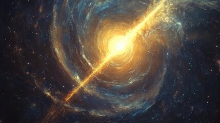 Wall Mural - a view from space to a spiral galaxy and stars. universe filled with stars.