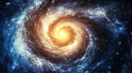 Wall Mural - a view from space to a spiral galaxy and stars. universe filled with stars.