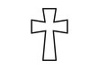 © Gabrieuskal - Icono negro de cruz o crucifijo cristiano en fondo blanco