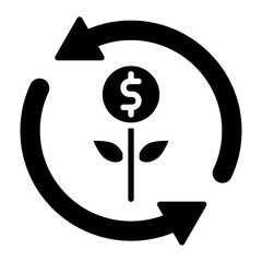 Wall Mural - return of investment vector glyph icon design
