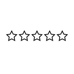 Sticker - Five stars customer product rating review on transparent background