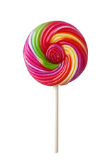 Wall Mural - Red lollipop on stick isolated on white background