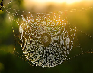 spider web with dew drops